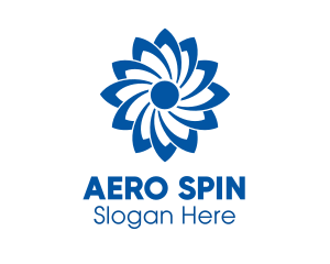 Blue Flower Turbine logo design