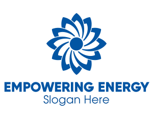 Blue Flower Turbine logo design