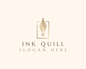 Luxury Quill Feather logo design