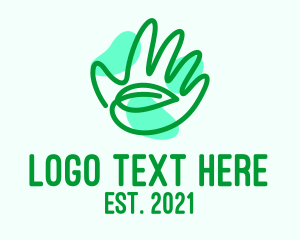 Green Hand Leaf  logo