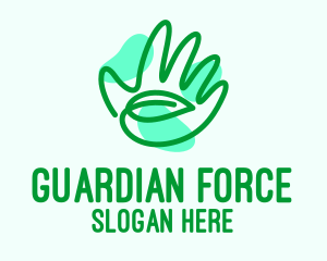 Green Hand Leaf  Logo