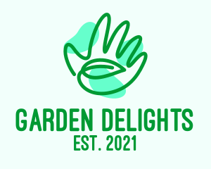 Green Hand Leaf  logo design