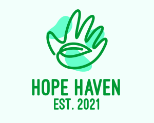 Green Hand Leaf  logo
