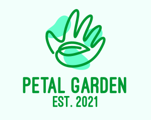 Green Hand Leaf  logo design