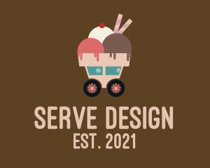 Ice Cream Cart  logo design