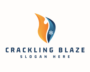 Ice Fire Heating Cooling logo design