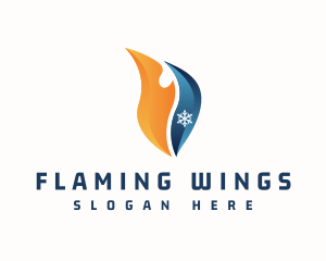 Ice Fire Heating Cooling logo design