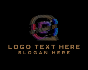 Gaming - Gradient Glitch Letter Q logo design