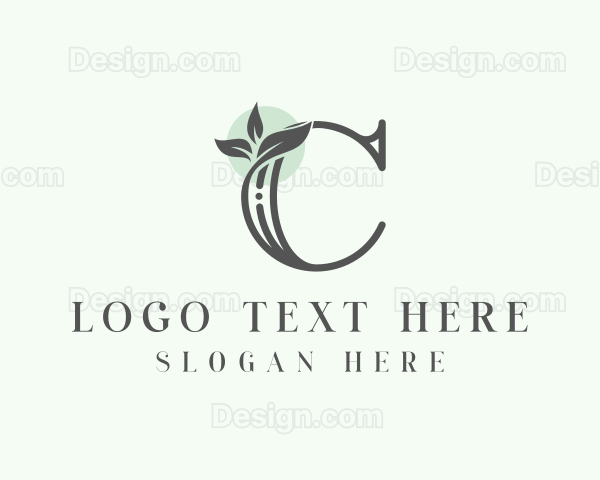 Floral Leaves Letter C Logo