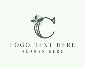 Floral Leaves Letter C logo