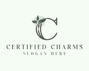 Floral Leaves Letter C logo design