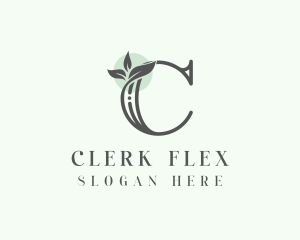 Floral Leaves Letter C logo design