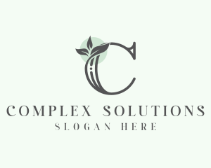 Floral Leaves Letter C logo design