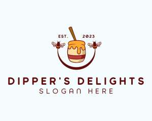 Natural Honey Dipper Bee Jar  logo