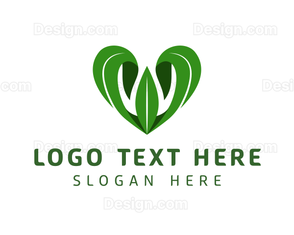 Green Leaf Heart Logo