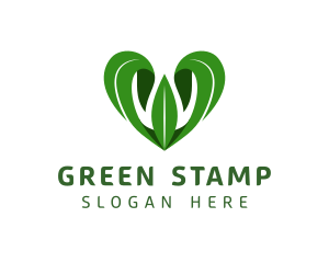 Green Leaf Heart logo design