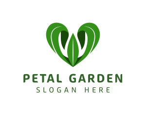 Green Leaf Heart logo design