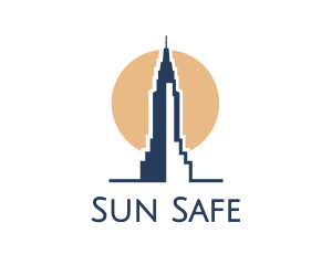 Blue Tower Sun logo design