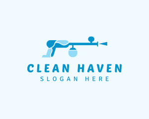 Pressure Washer Cleaning logo design