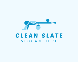 Pressure Washer Cleaning logo design