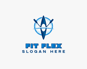 Kayak Paddle Fitness logo design