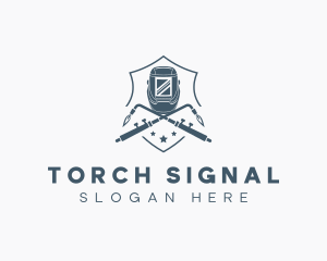 Welding Helmet Torch logo
