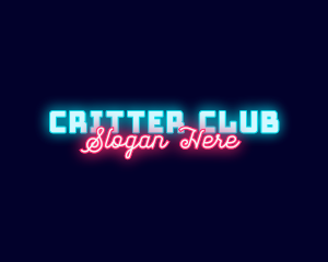 Retro Neon Night Club logo design