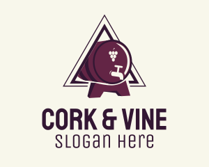 Triangle Wine Barrel logo design