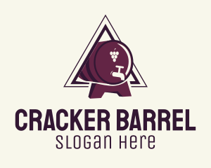 Triangle Wine Barrel logo design