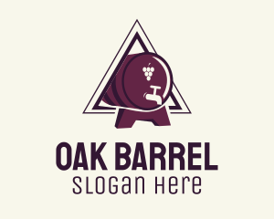 Triangle Wine Barrel logo design