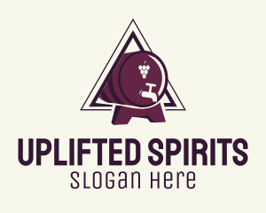 Triangle Wine Barrel logo design