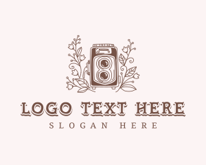 Retro Floral Camera logo