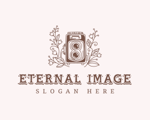 Retro Floral Camera logo design