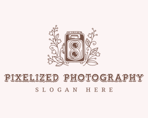 Retro Floral Camera logo design