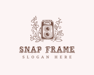 Retro Floral Camera logo design