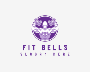 Gym  Muscle Dumbbell logo design