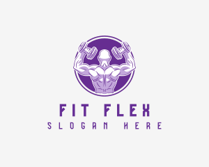 Gym  Muscle Dumbbell logo design