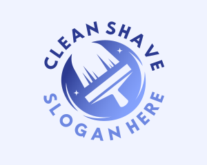 Gradient Squeegee Cleaning logo design