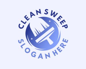 Gradient Squeegee Cleaning logo design