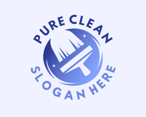 Gradient Squeegee Cleaning logo design