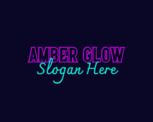 Glowing Neon Bar logo design