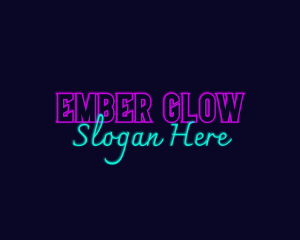 Glowing Neon Bar logo design