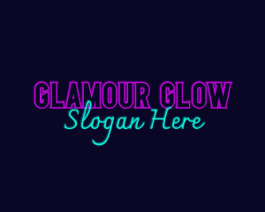 Glowing Neon Bar logo design