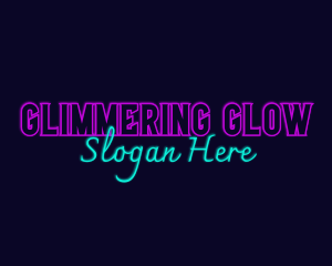 Glowing Neon Bar logo design