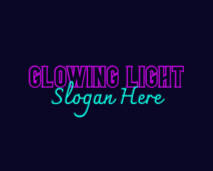 Glowing Neon Bar logo design