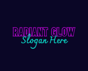 Glowing Neon Bar logo design