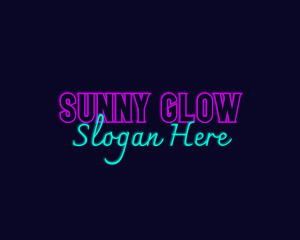 Glowing Neon Bar logo design