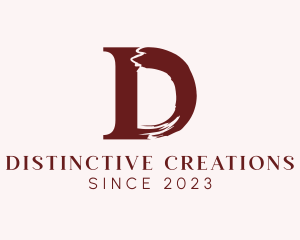 Brush Stroke Fashion Letter D logo design