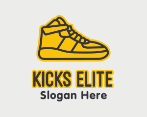 Yellow Sneaker Monoline logo design