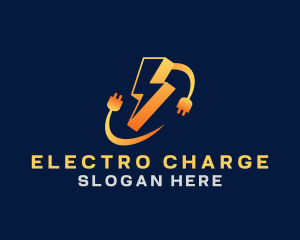 Lightning Bolt  Plug logo design